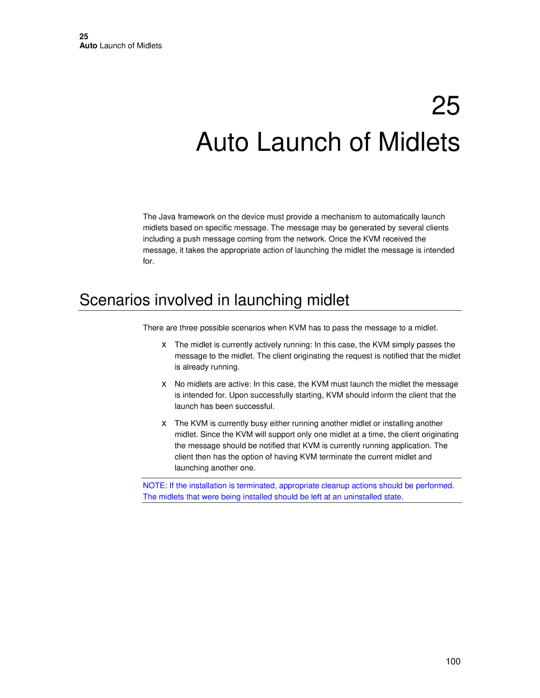 Motorola C381P technical manual Auto Launch of Midlets, Scenarios involved in launching midlet 