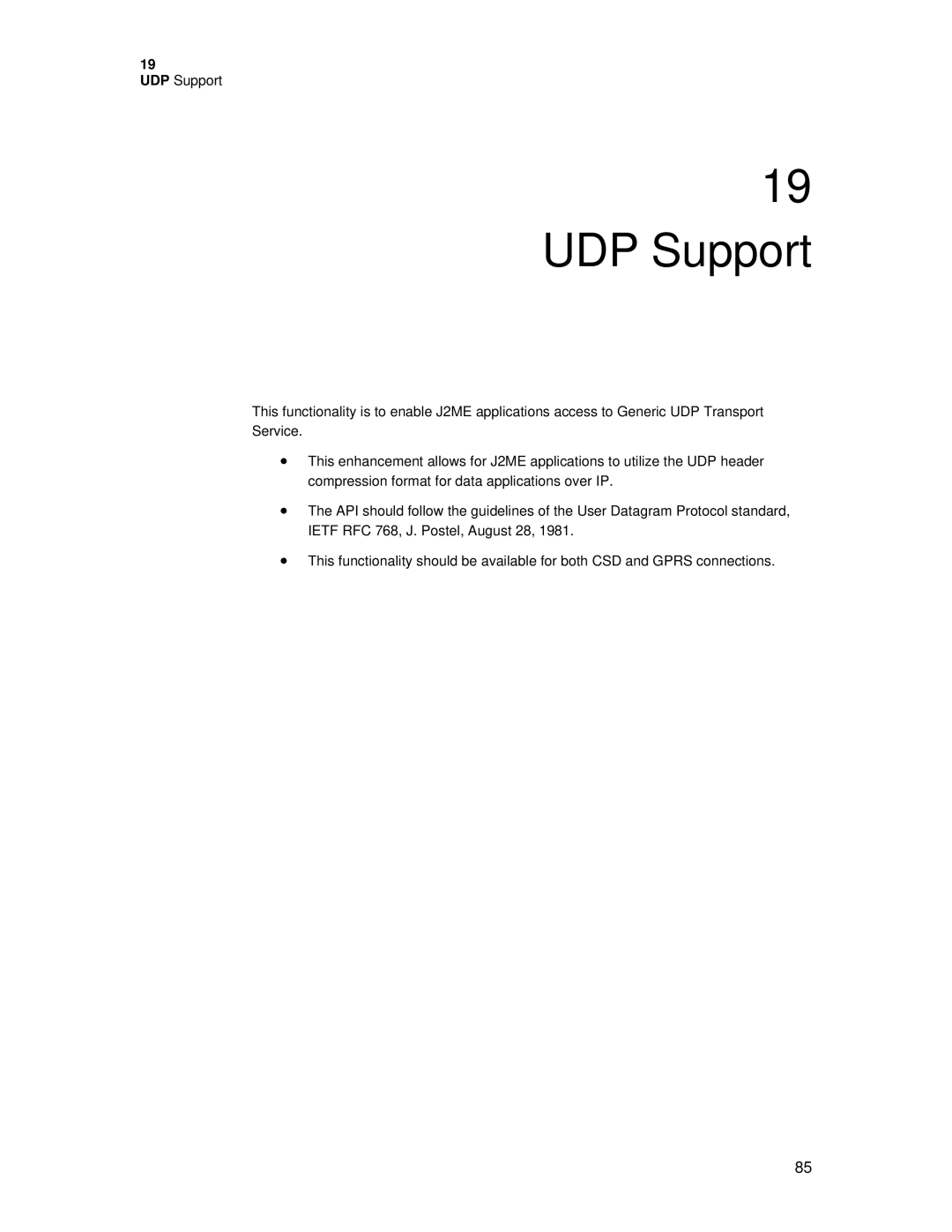 Motorola C381P technical manual UDP Support 