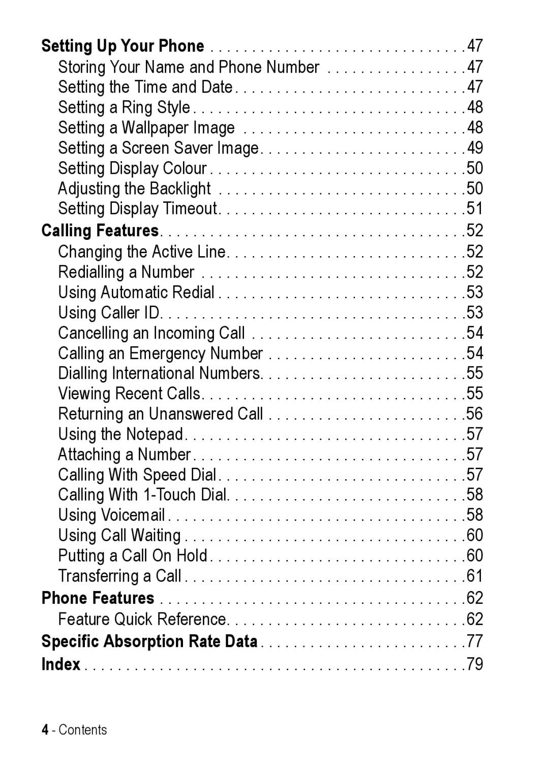 Motorola C390 manual Contents 