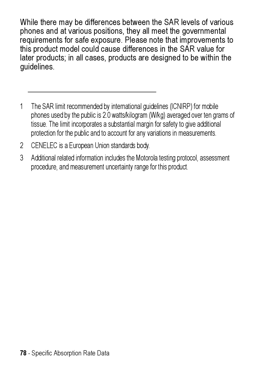 Motorola C390 manual Cenelec is a European Union standards body 