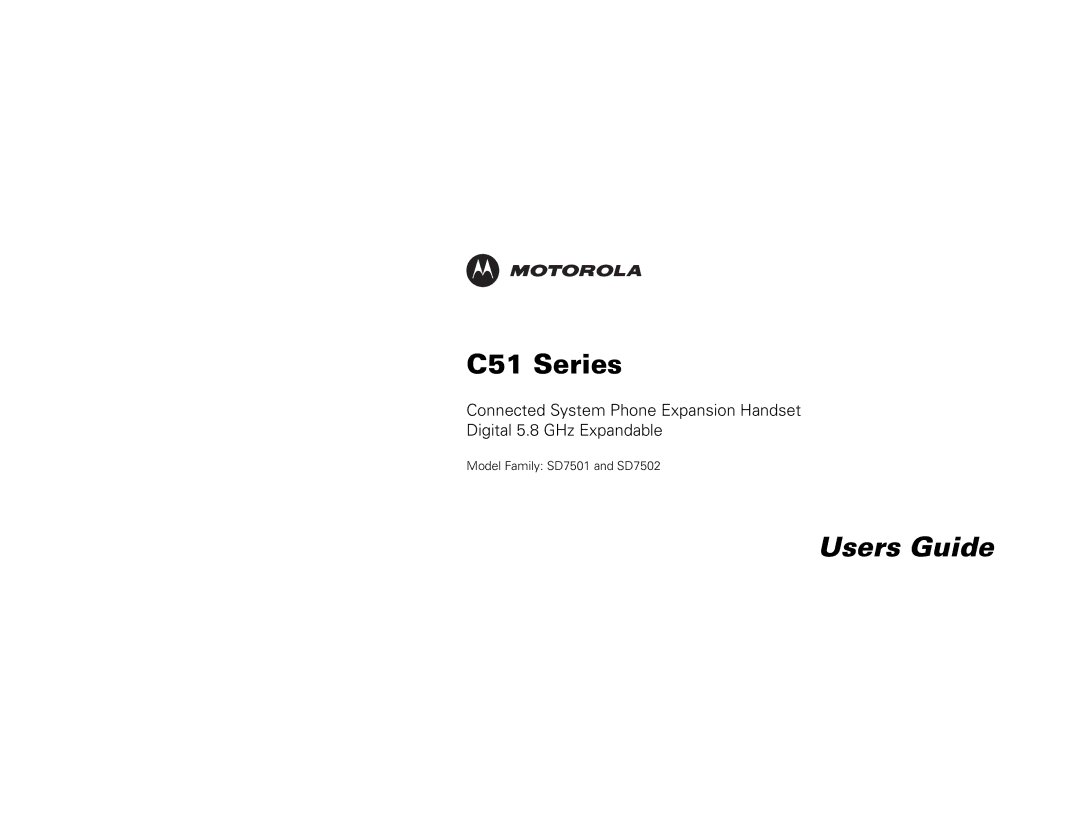 Motorola C51 Series manual Users Guide 