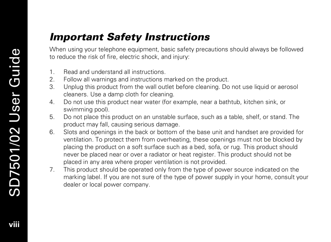 Motorola C51 Series manual Important Safety Instructions 