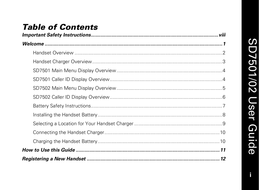 Motorola C51 Series manual Table of Contents 