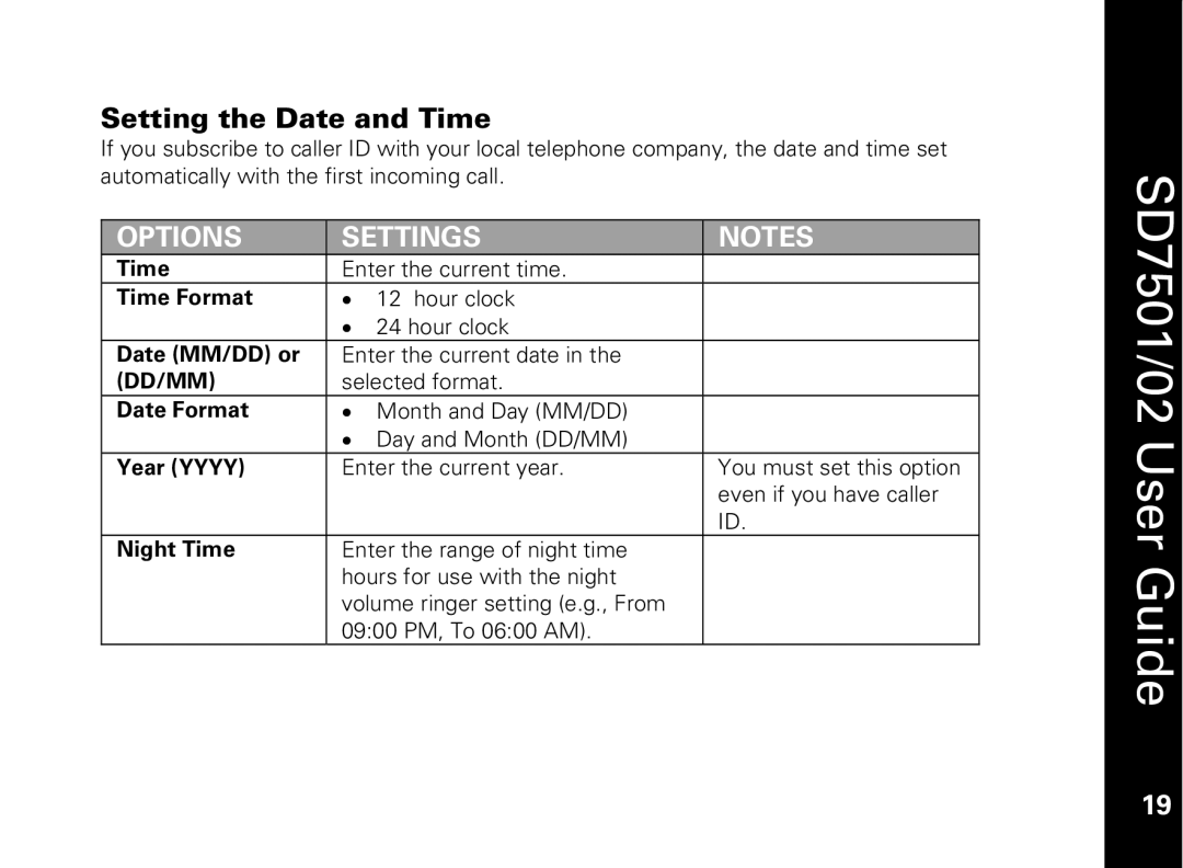 Motorola C51 Series manual Setting the Date and Time 