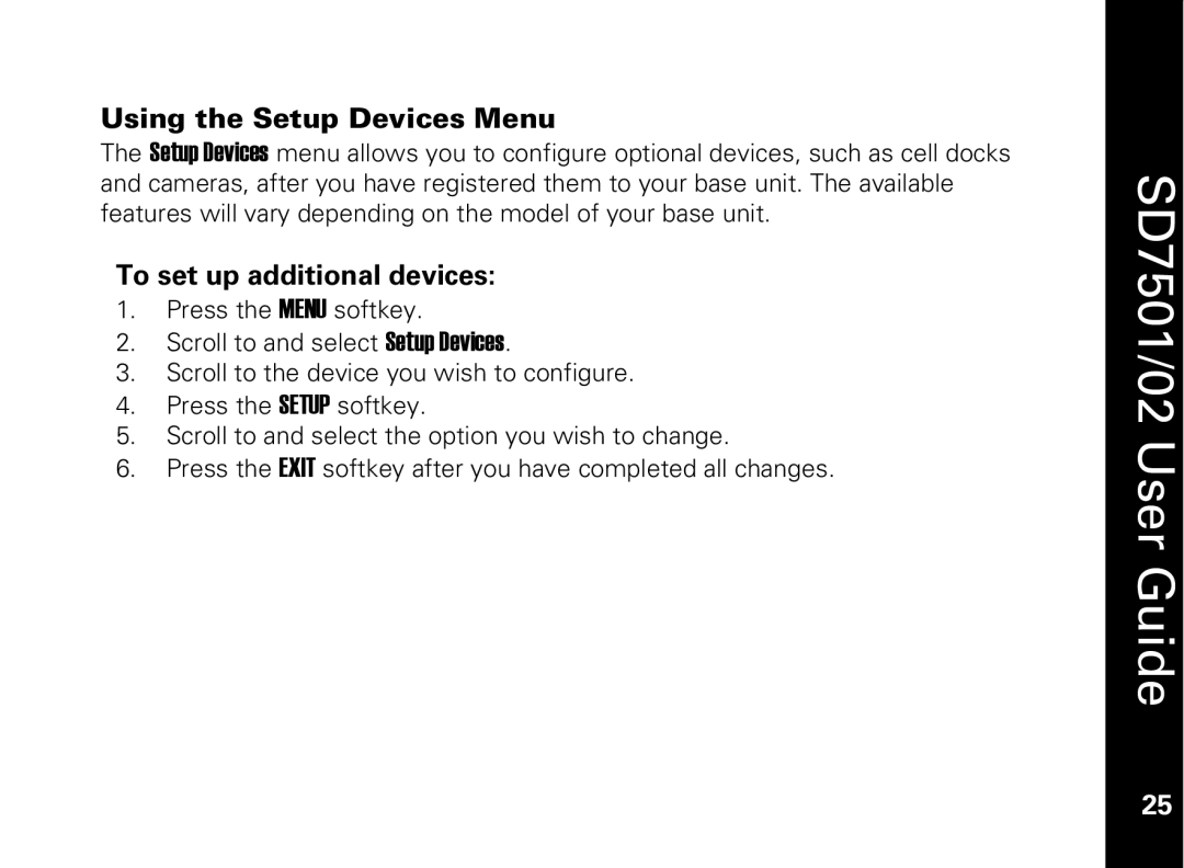 Motorola C51 Series manual Using the Setup Devices Menu, To set up additional devices 