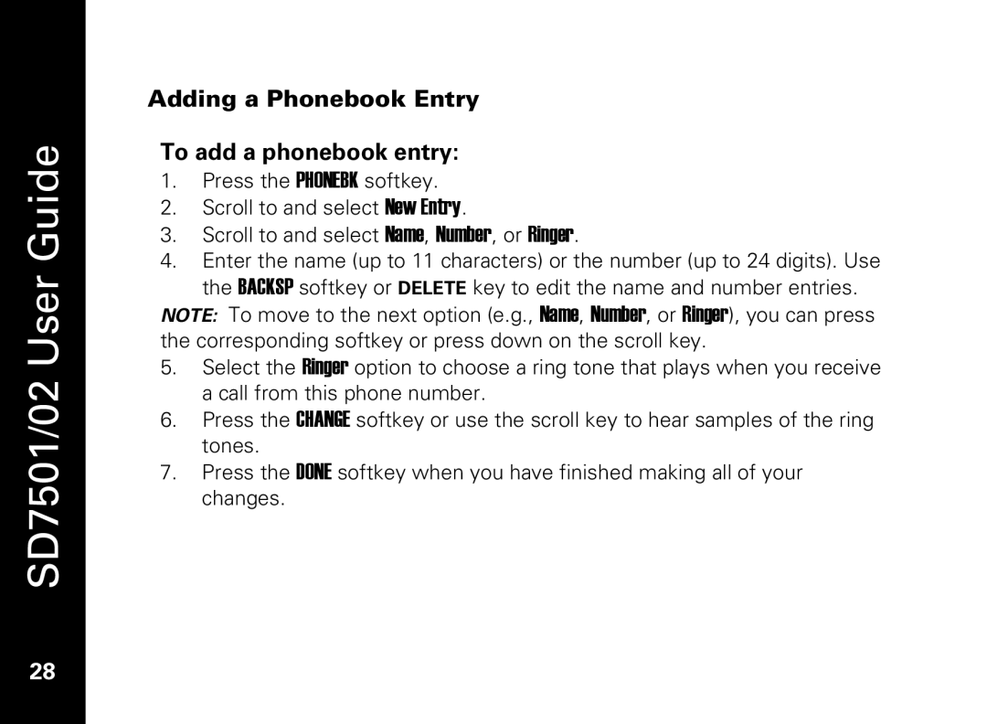 Motorola C51 Series manual Adding a Phonebook Entry To add a phonebook entry 