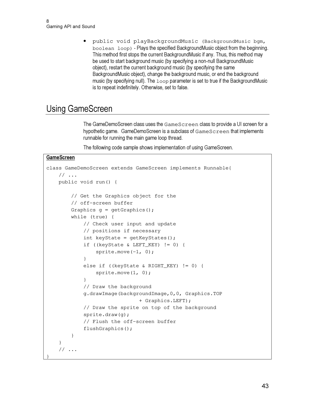 Motorola C450, C550, C370 technical manual Using GameScreen 