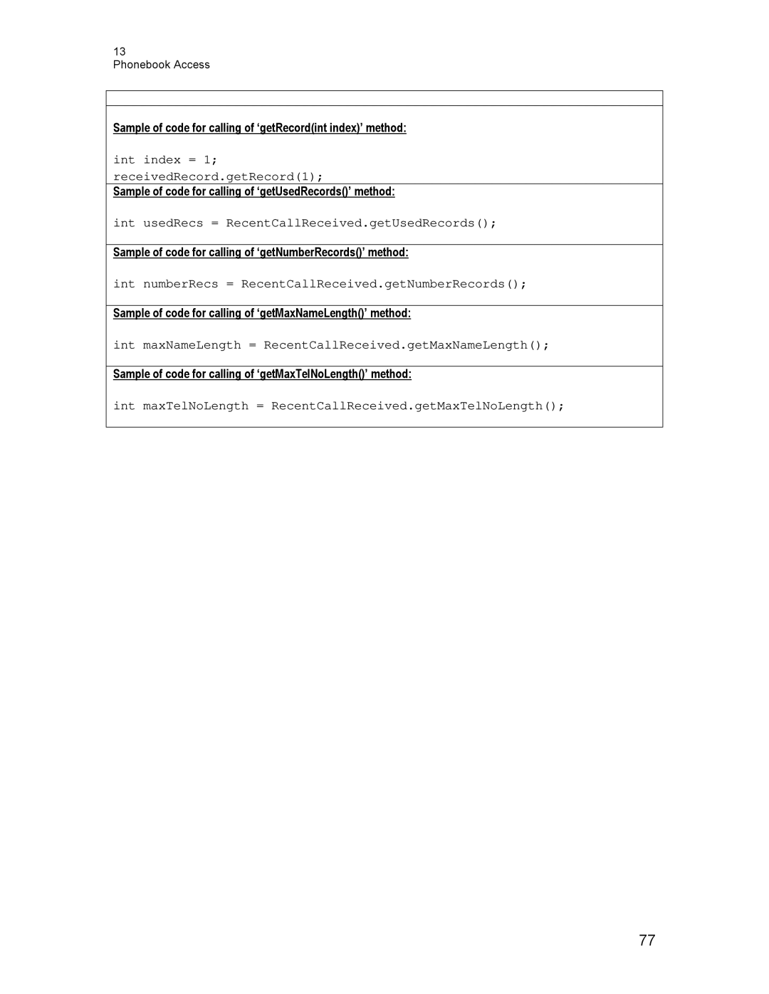 Motorola C370, C550, C450 technical manual Int index = ReceivedRecord.getRecord1 