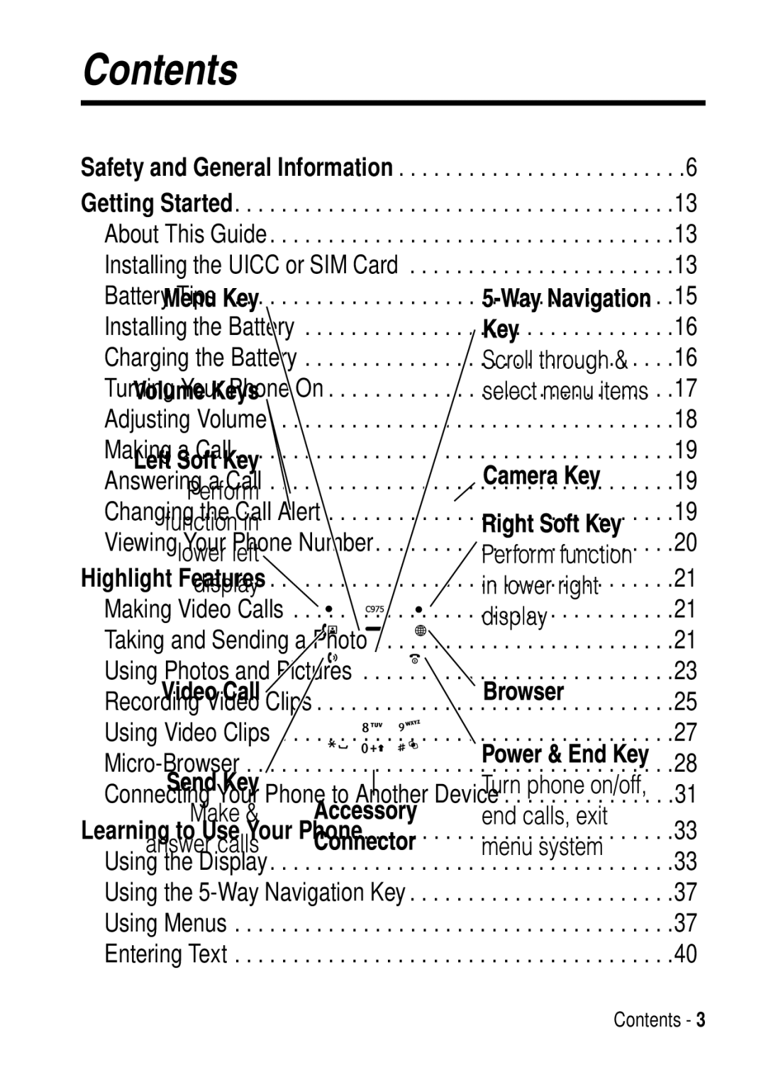 Motorola C975 3G manual Contents 