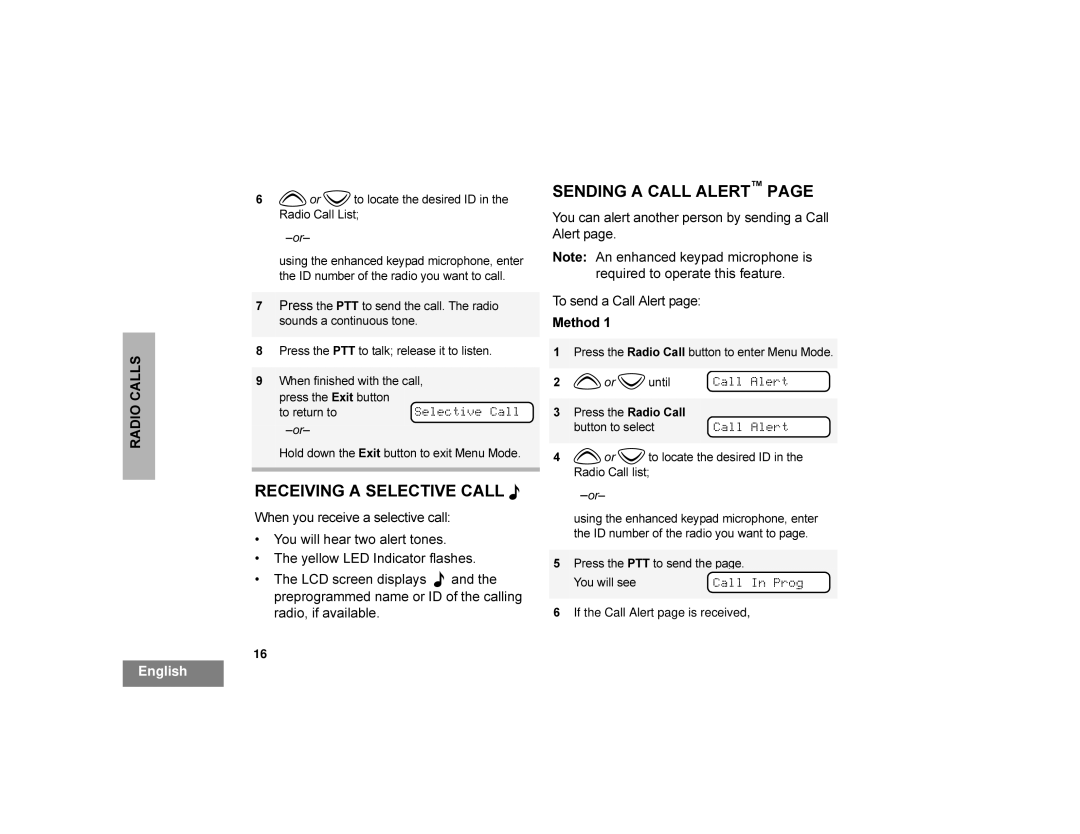 Motorola CDM1250 manual 1*$6/&7,9&$//F, 61,1*$&$//$/57Œ3$, Doo$Ohuw, Vrxqgvdfrqwlqxrxvwrqh 