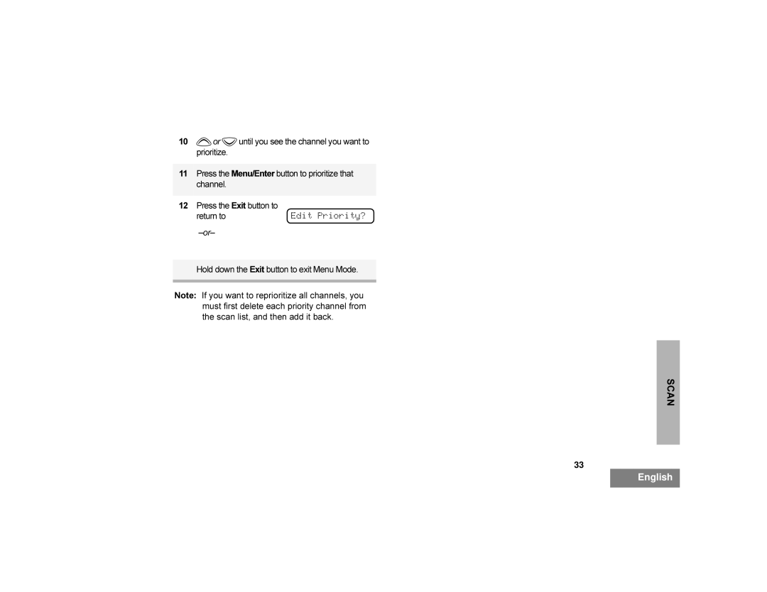 Motorola CDM1250 manual UHWXUQWRGLW3ULRULW 