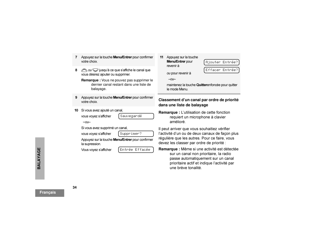 Motorola CDM1250 manual Ajouter Entrée?, Odvxsuhvvlrq 