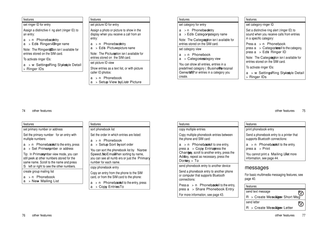 Motorola Cell Phone manual Messages 