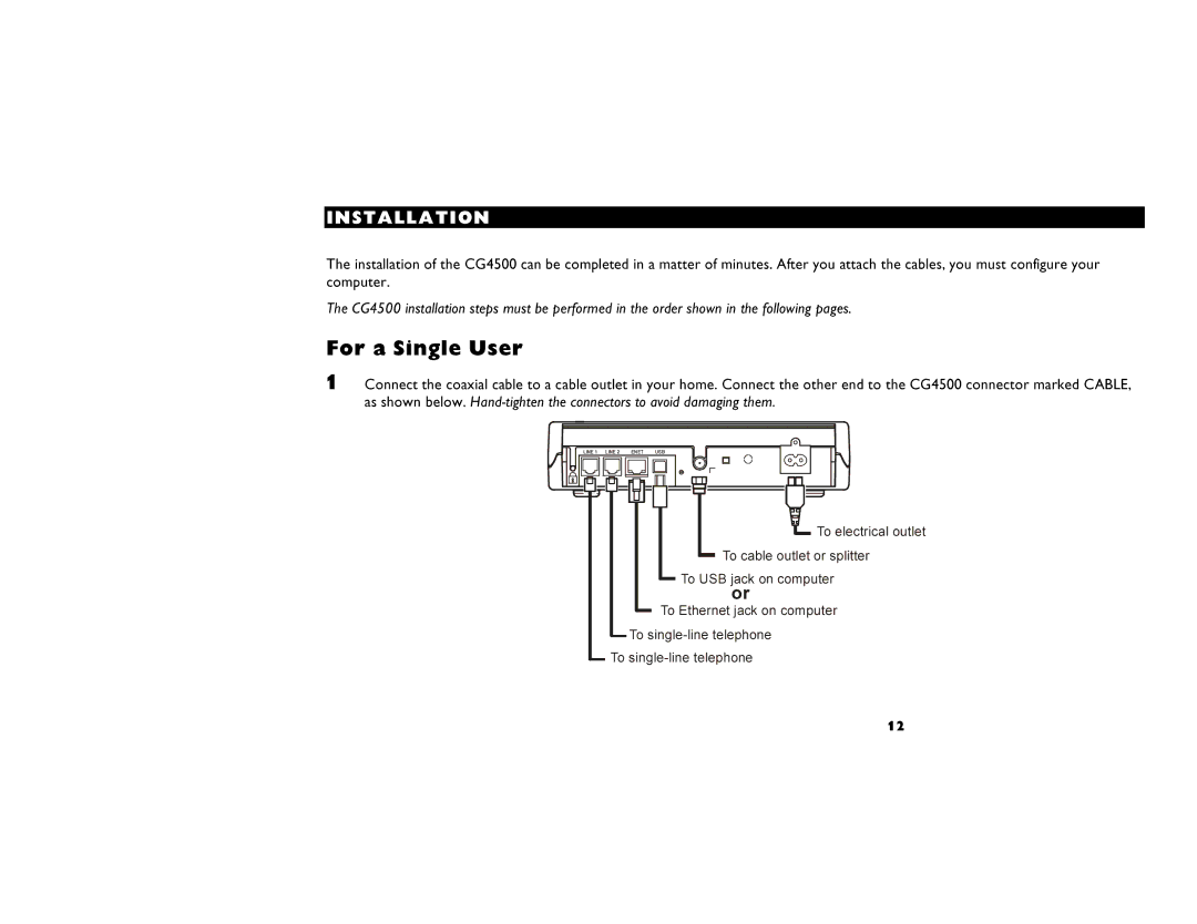 Motorola CG4500 manual Cçê=~=páåÖäÉ=rëÉê=, Fkpqiiqflk= 