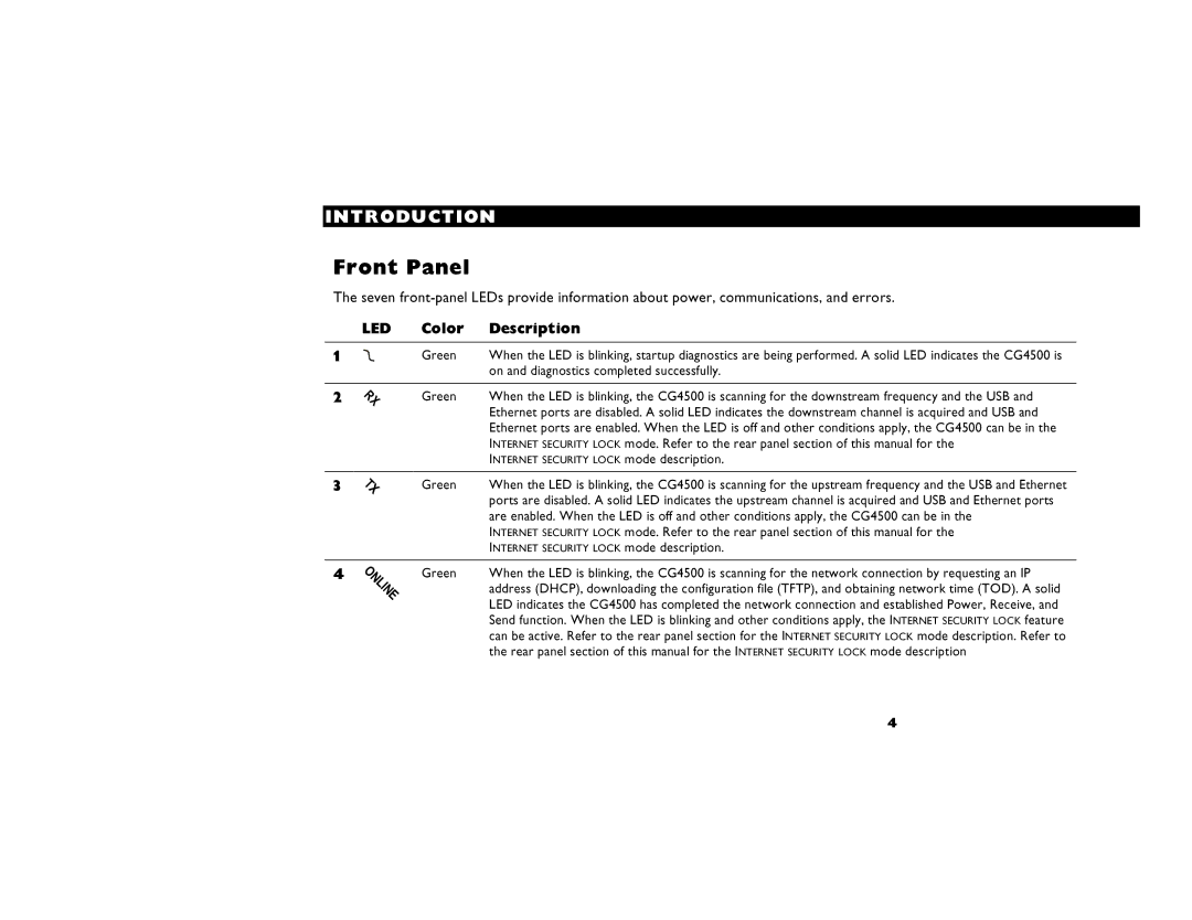 Motorola CG4500 manual `çäçê= aÉëÅêáéíáçå= 