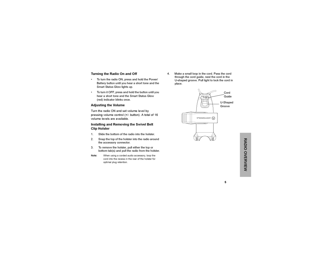 Motorola CLP series, CLP1040, CLP1010 manual Turning the Radio On and Off, Adjusting the Volume 