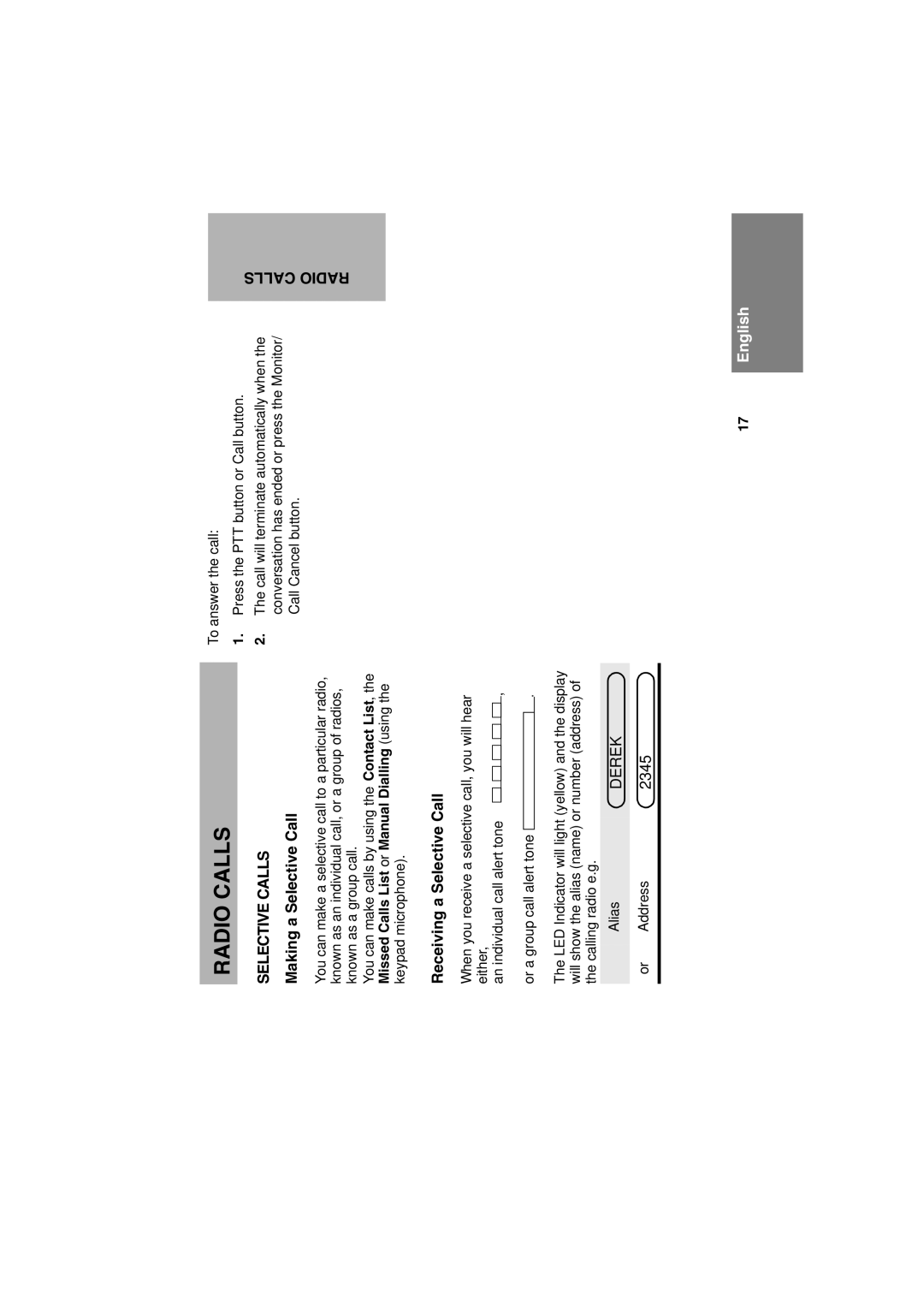 Motorola CM360 manual Selective Calls, Making a Selective Call, Receiving a Selective Call, 2345, Radio Calls 