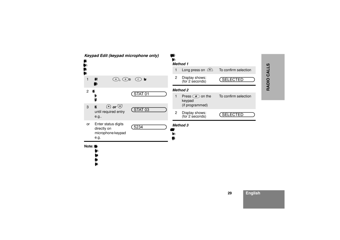 Motorola CM360 manual Stat, 5234 