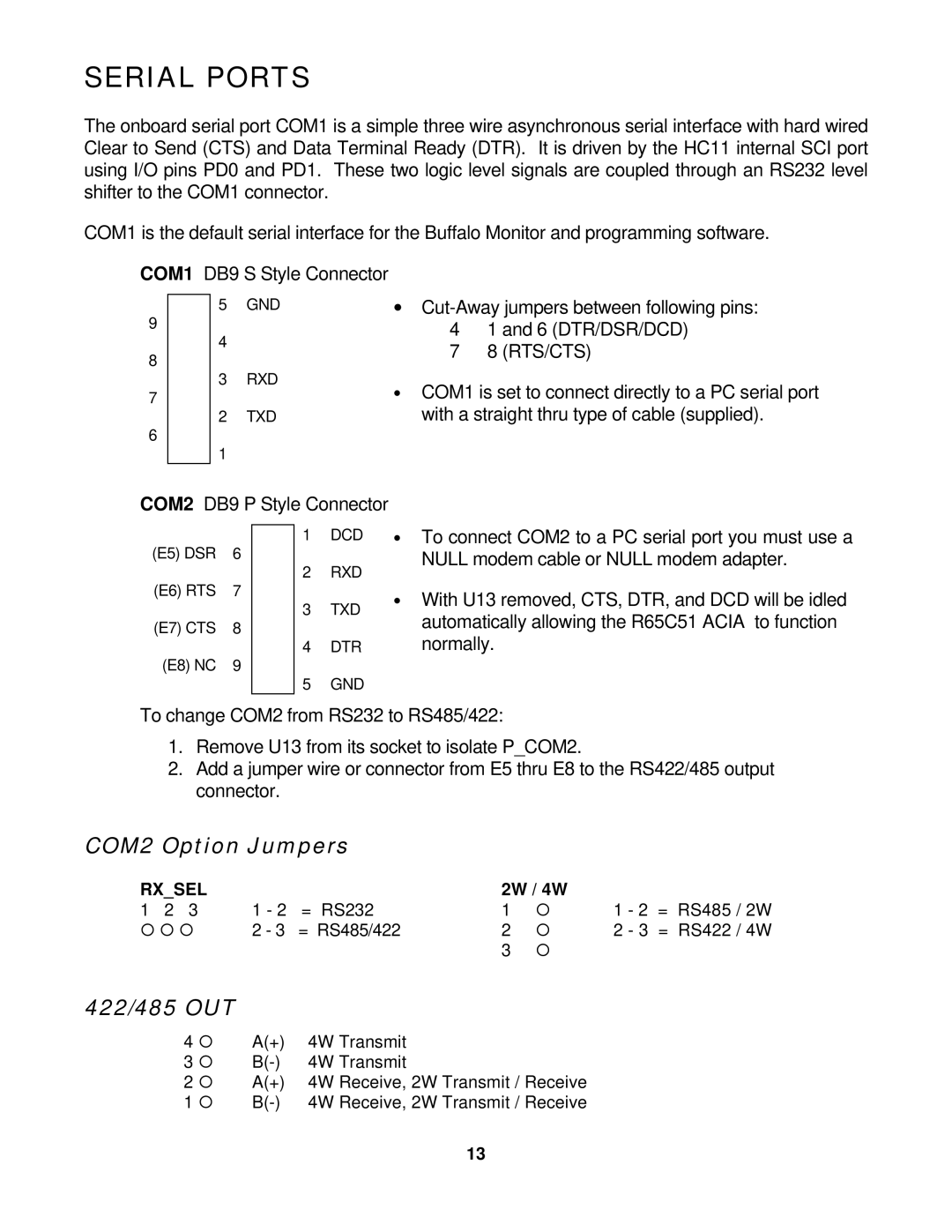 Motorola CMD11E1 manual Serial Ports 