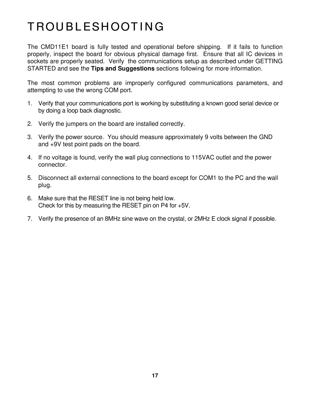 Motorola CMD11E1 manual Troubleshooting 