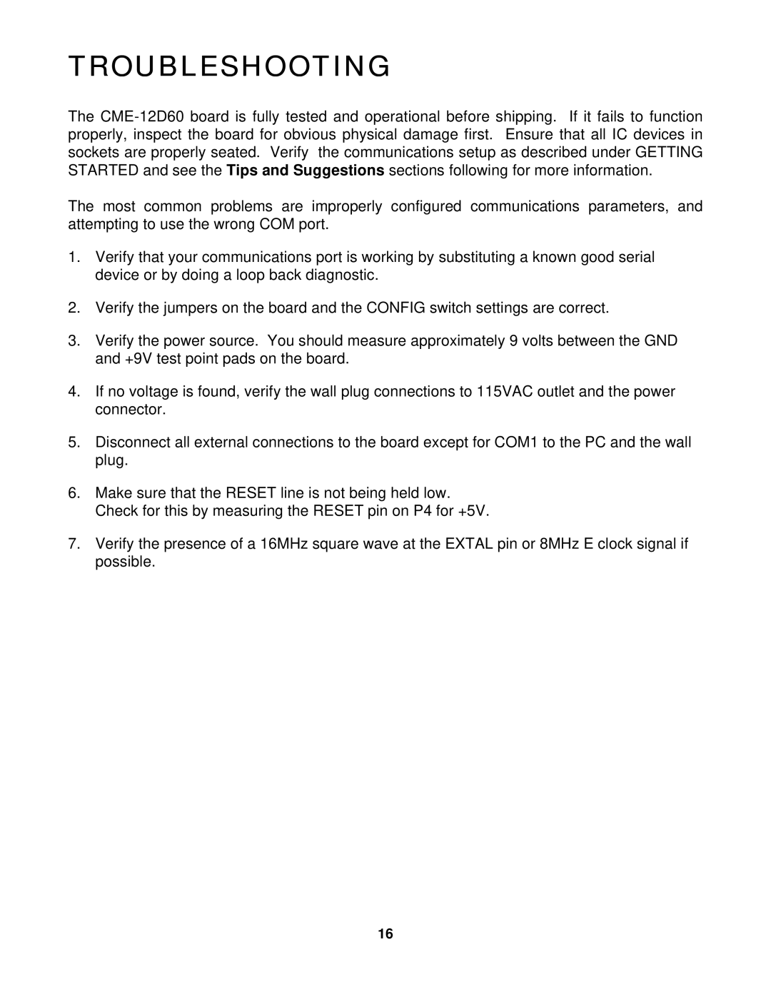 Motorola CME-12D60 manual Troubleshooting 