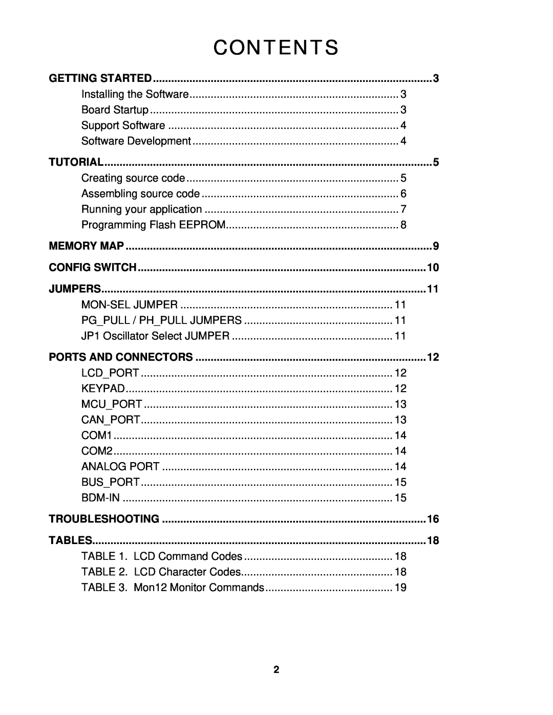 Motorola CME-12D60 manual Contents, Jumpers, Tables 