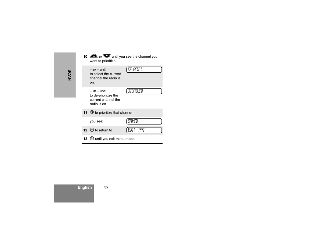 Motorola 6866550D05-O, Commercial Series Radio CP160 manual Selected 