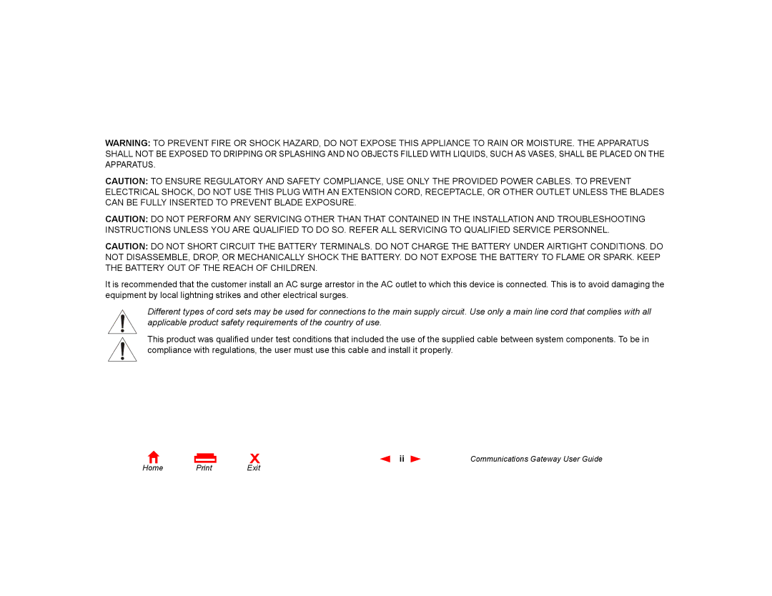 Motorola Communications Gateway manual Home Print 