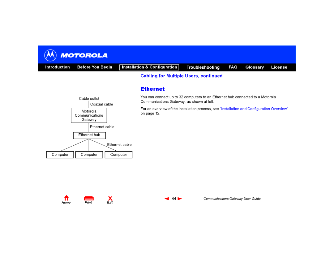 Motorola Communications Gateway manual Ethernet 