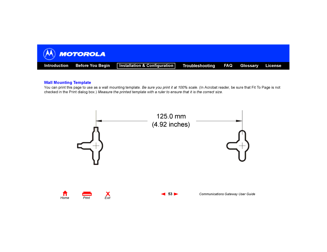 Motorola Communications Gateway manual mm Inches 