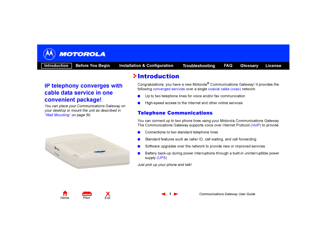 Motorola Communications Gateway manual Introduction, Telephone Communications 