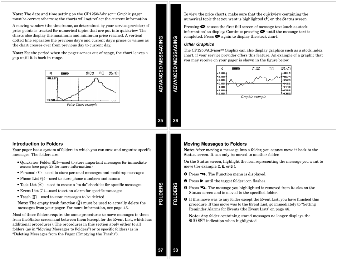 Motorola CP1250 manual › m %, › . m %, Introduction to Folders, Moving Messages to Folders 