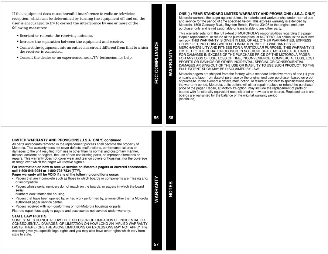 Motorola CP1250 manual State LAW Rights 