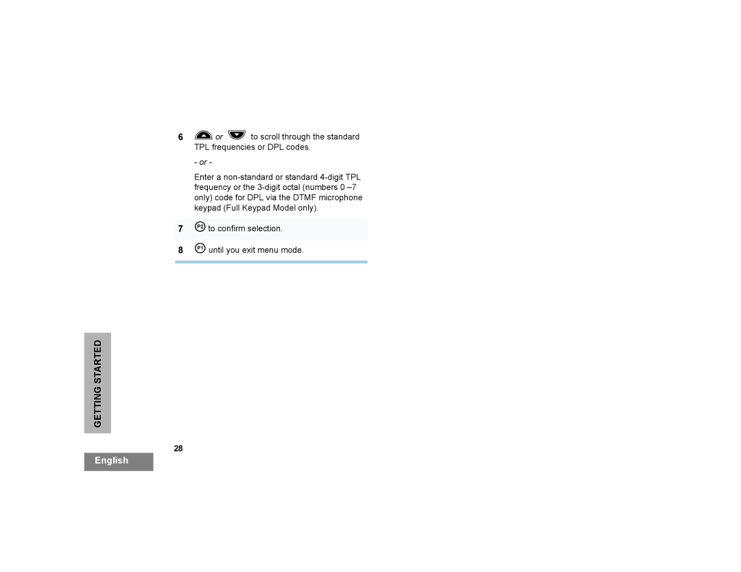 Motorola CP200XLS manual Getting Started 