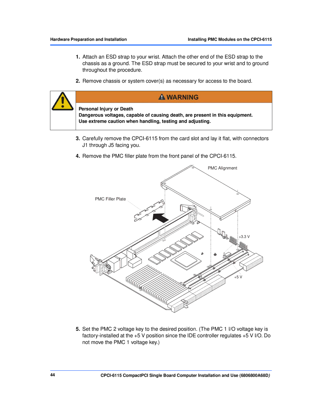 Motorola CPCI-6115 manual Personal Injury or Death 