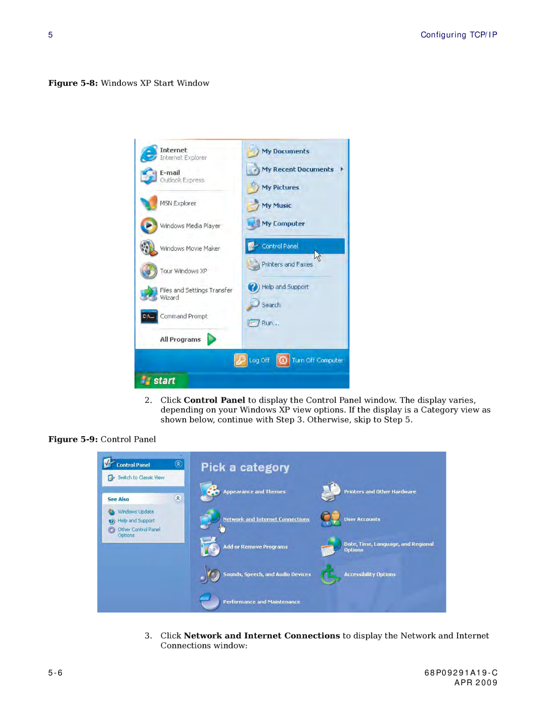 Motorola CPEI 150 user manual 8Windows XP Start Window 