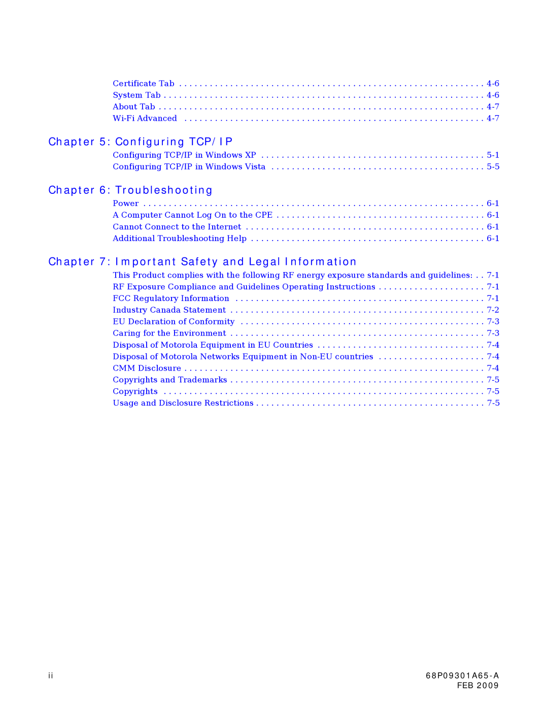 Motorola CPEI 775 user manual Configuring TCP/IP 