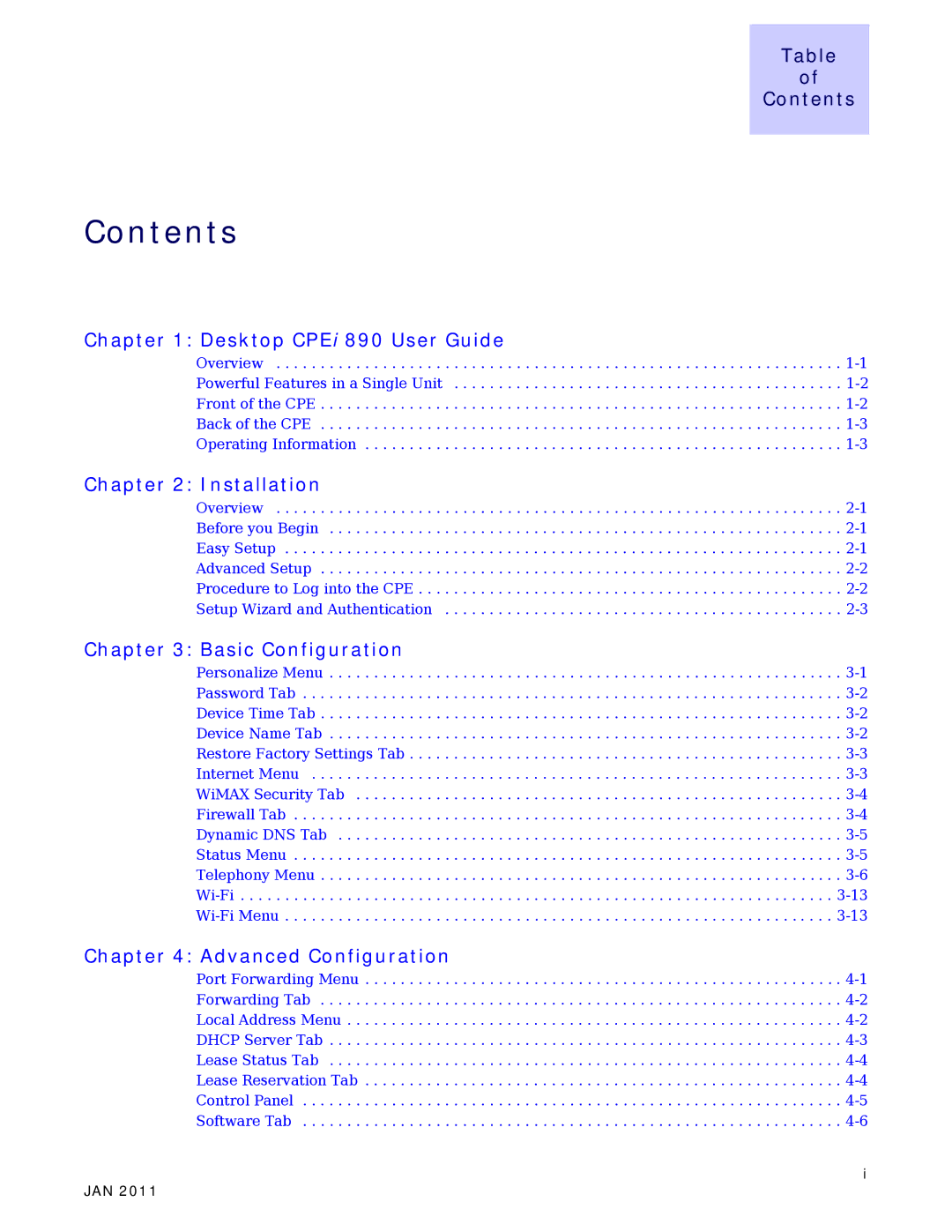 Motorola CPEI 890 user manual Contents 