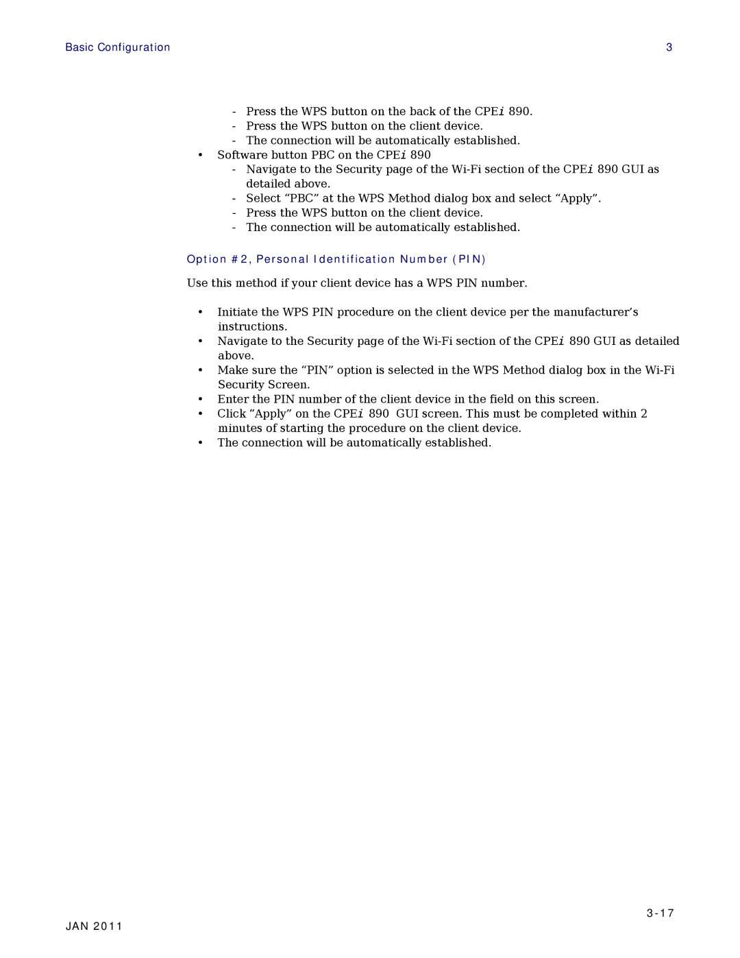 Motorola CPEI 890 user manual Option #2, Personal Identification Number PIN 