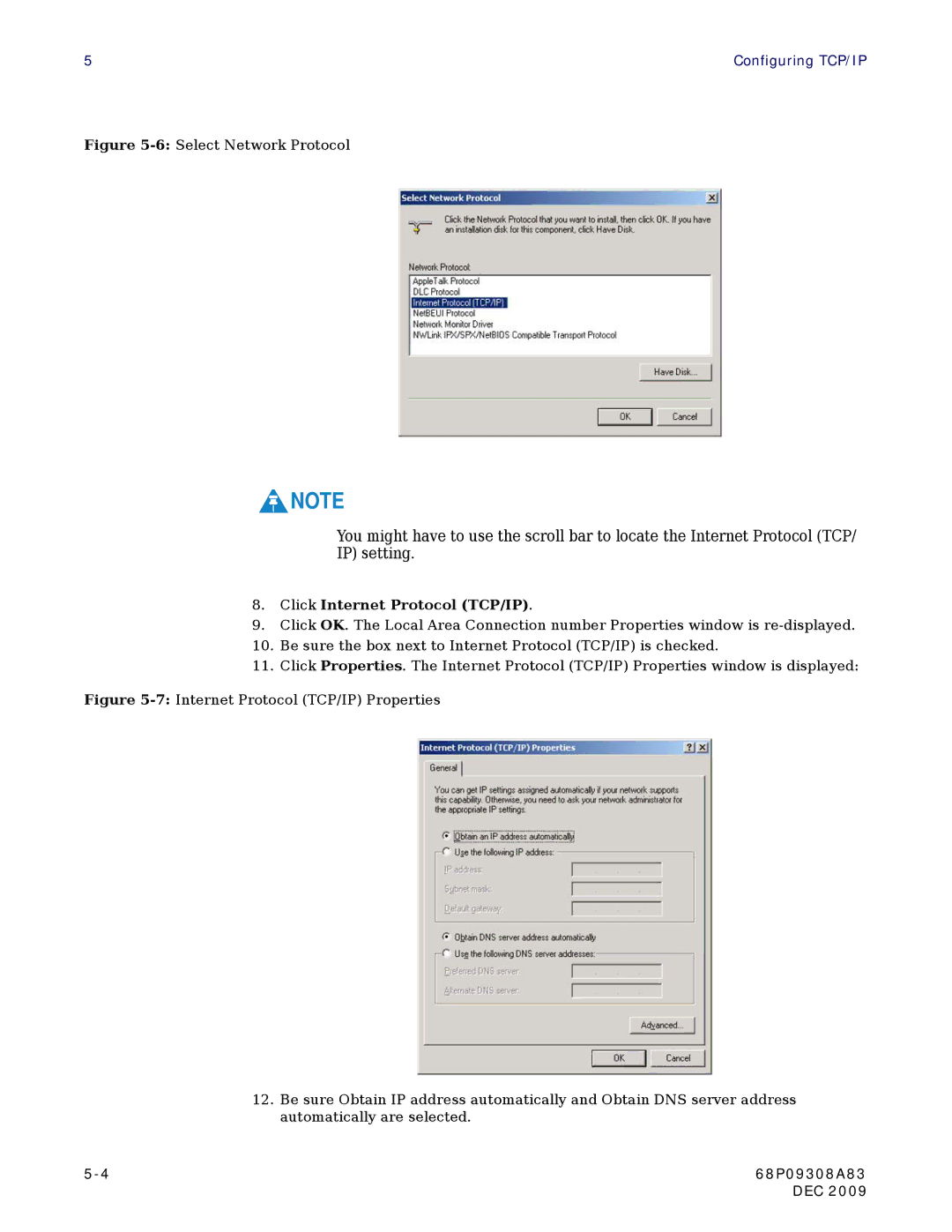 Motorola CPEI725 user manual Click Internet Protocol TCP/IP 