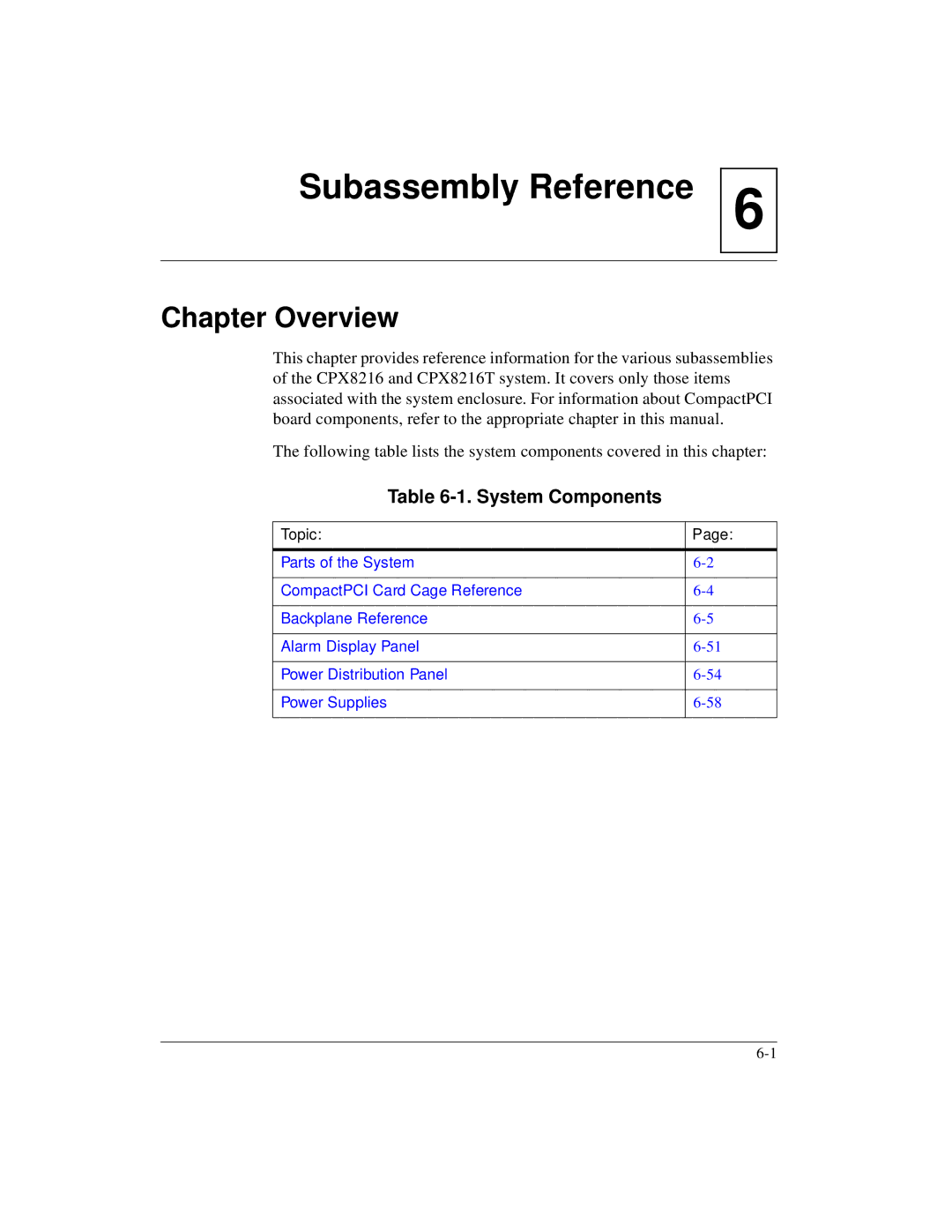 Motorola CPX8216TCPX8216T, CPX8000 manual Subassembly Reference, Chapter Overview 