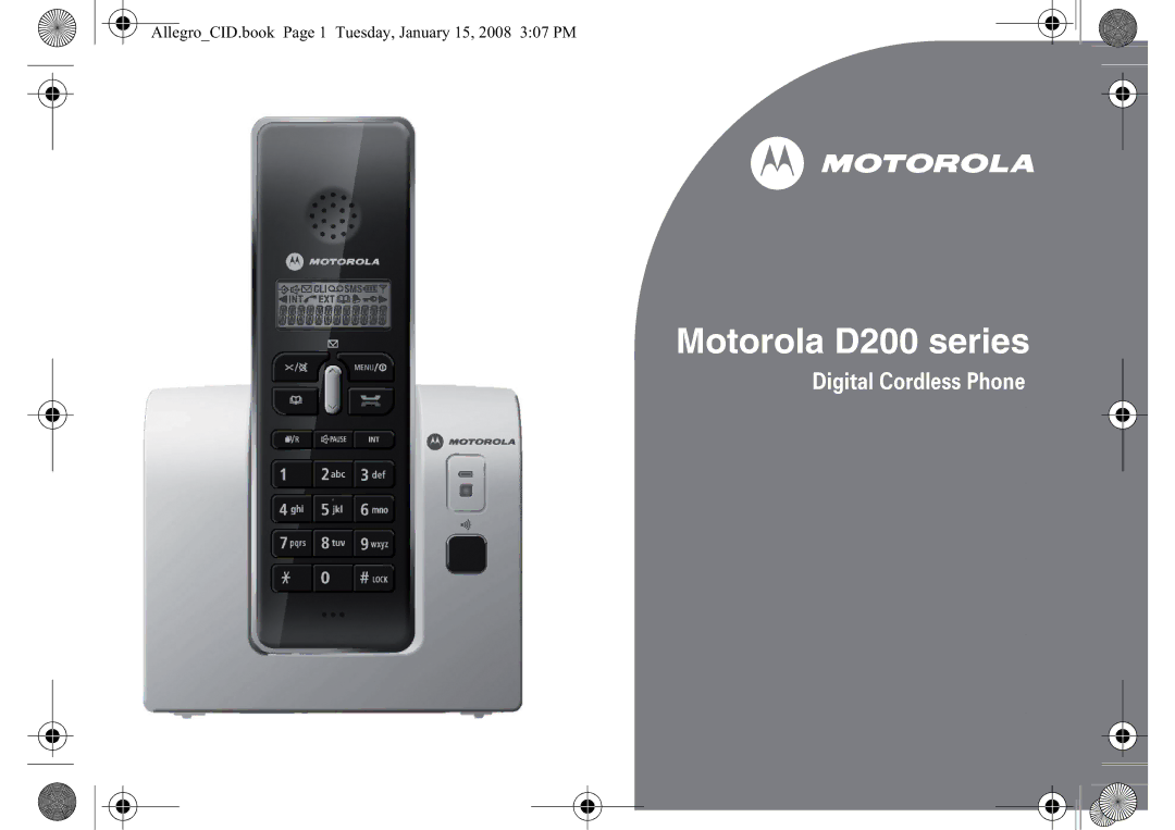 Motorola D200 manual AllegroCID.book Page 1 Tuesday, January 15, 2008 307 PM 