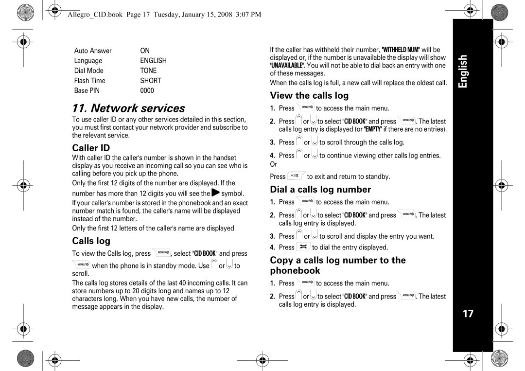 Motorola D200 manual Network services 