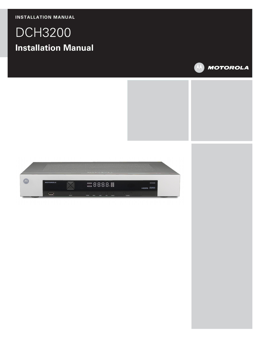 Motorola DCH3200 installation manual 