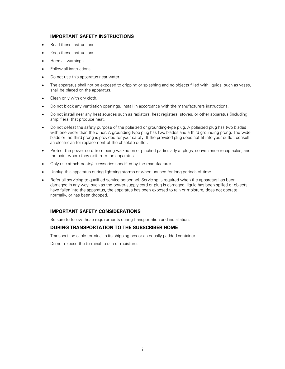 Motorola DCH3200 installation manual Important Safety Considerations 