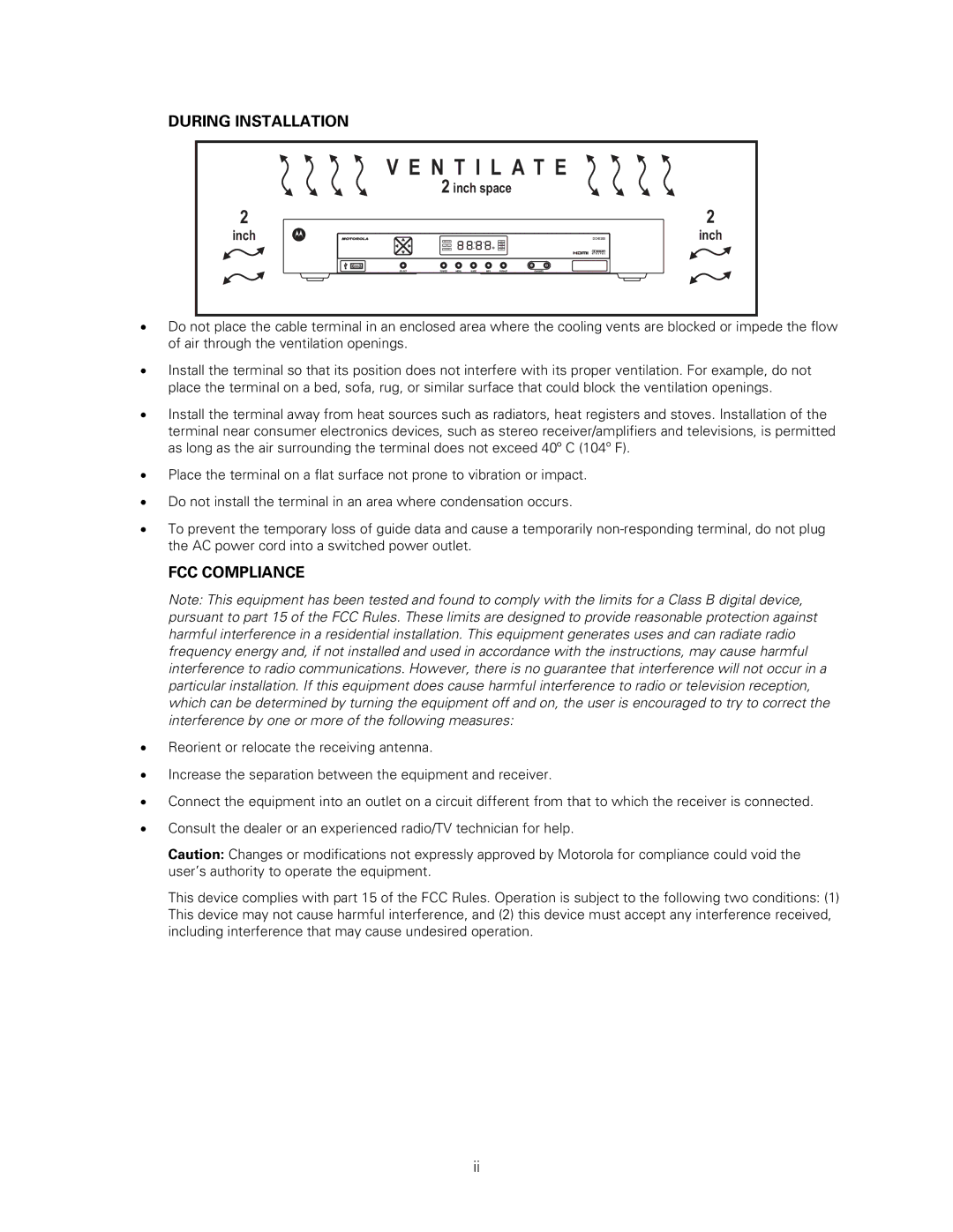 Motorola DCH3200 installation manual N T I L a T E 