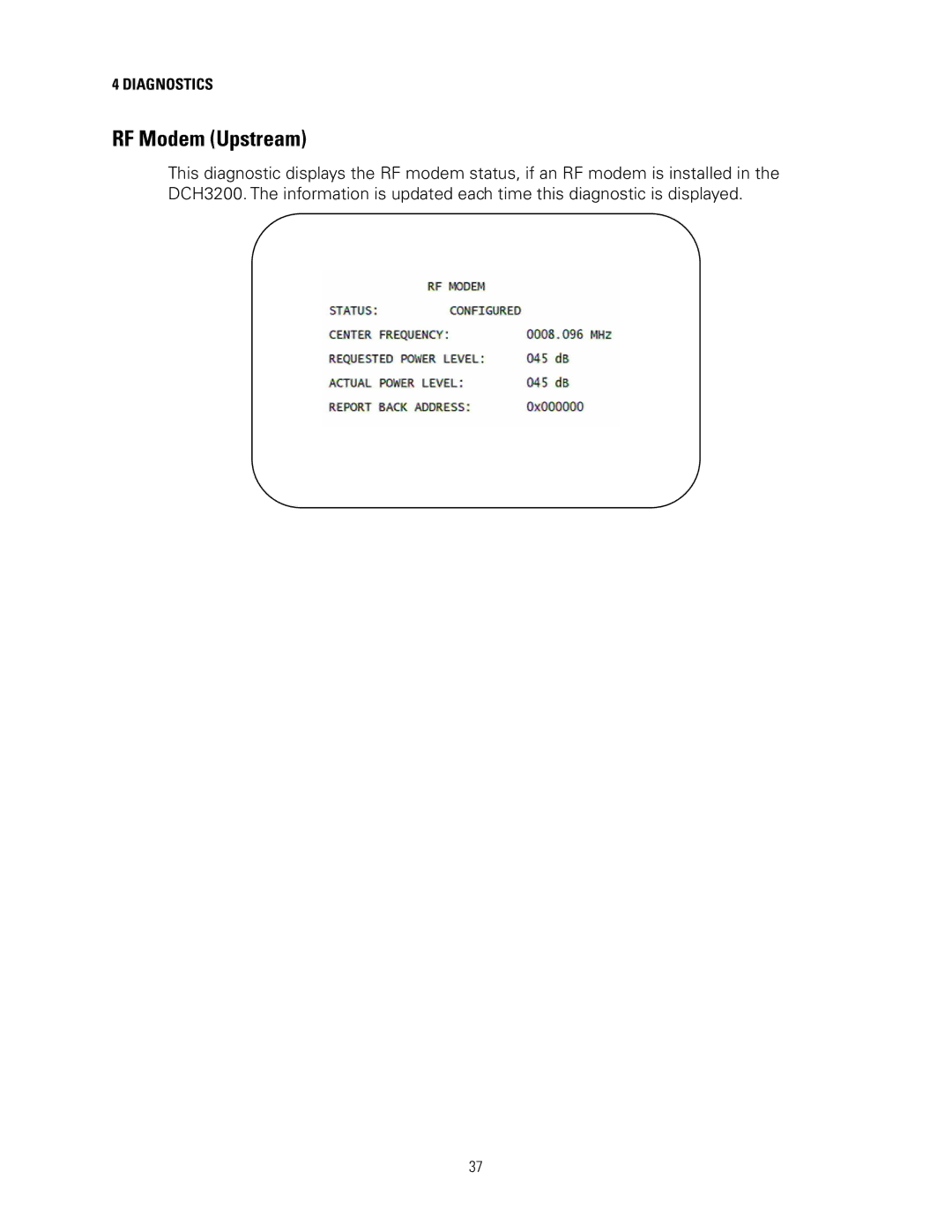 Motorola DCH3200 installation manual RF Modem Upstream 