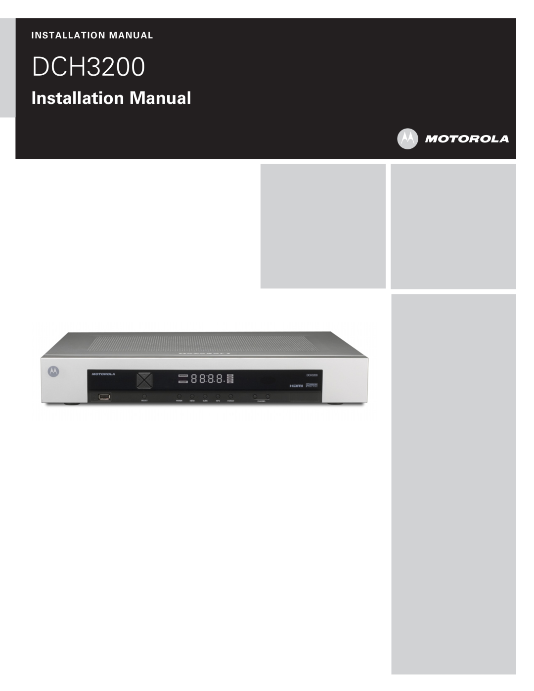 Motorola DCH3200 installation manual Installation Manual 