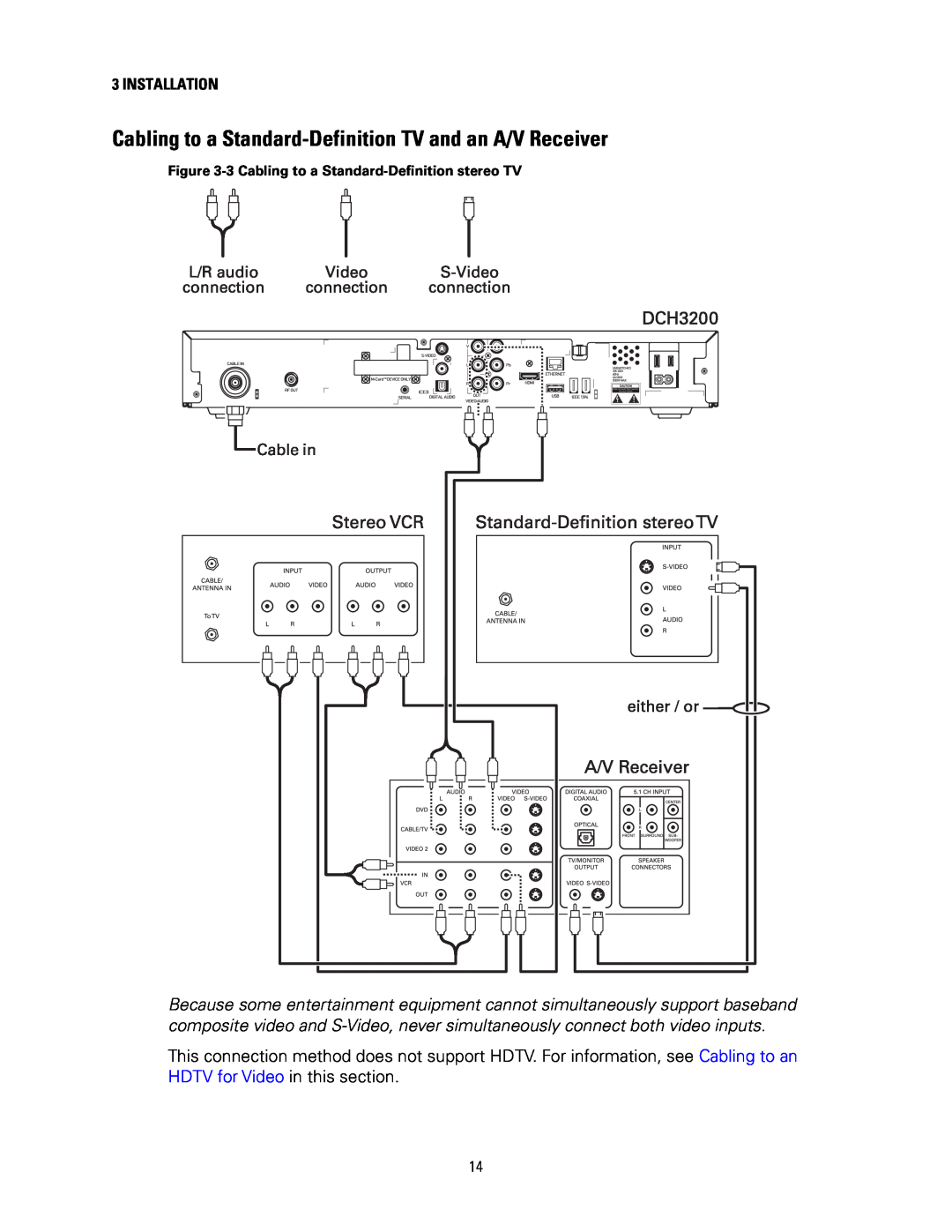 Motorola DCH3200 installation manual Installation 