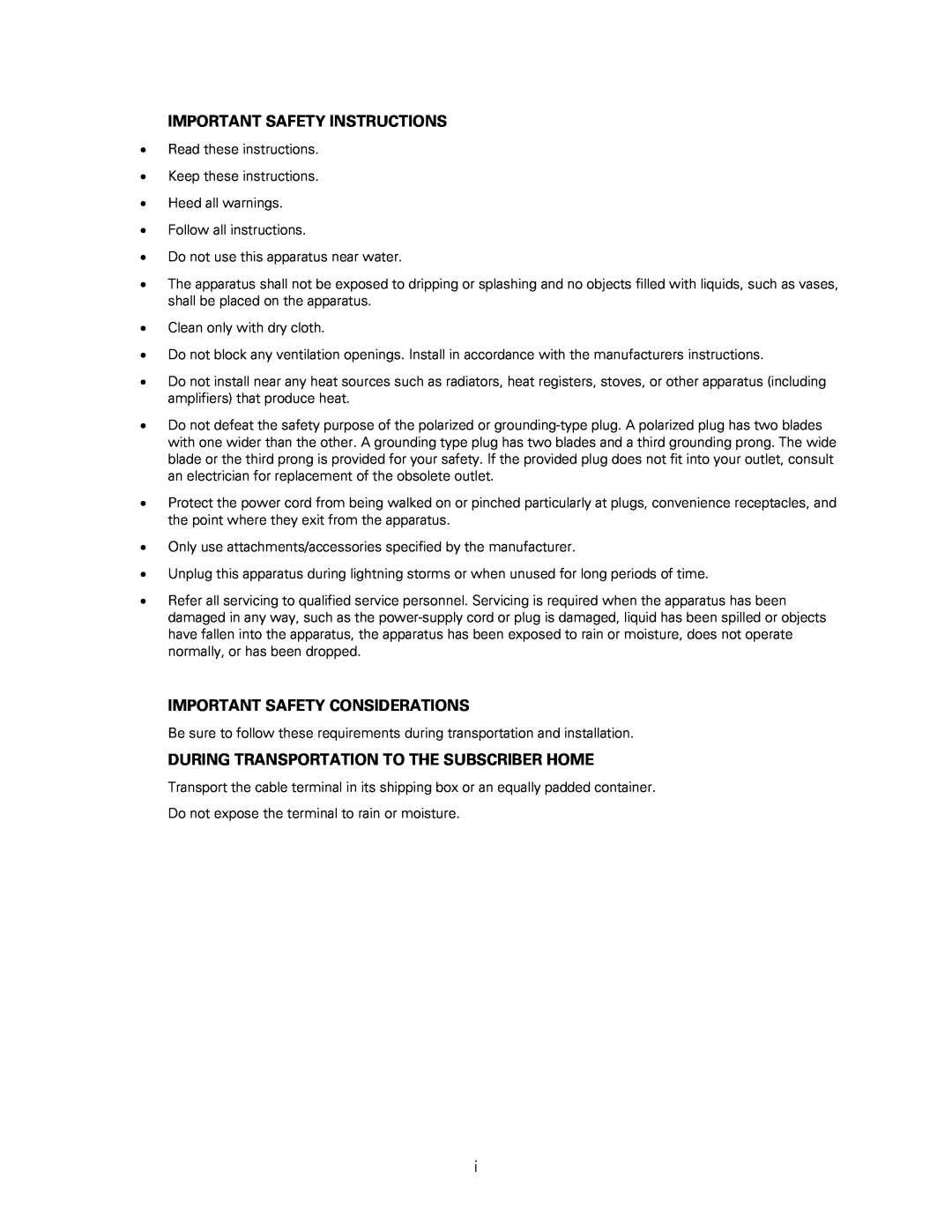 Motorola DCH3200 installation manual Important Safety Instructions, Important Safety Considerations 